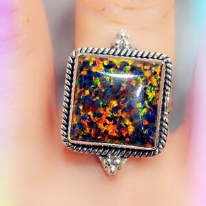 Opal Sterling Gemstone Ring